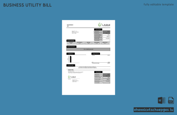 Beispiel einer australischen Utilibill-Geschäftsrechnung (Vorschau)